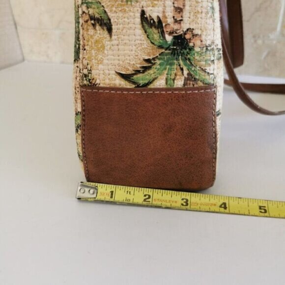 Tropical Woven Purse Liz Claiborne Palm Tree Pineapple Handbag Bag - Picture 16 of 16